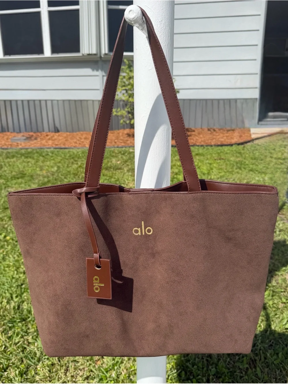 ALO Yoga Brown Suede Tote Bag - Picture 8 of 14